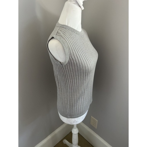 Vintage Studio Works Women's Silver Sparkle Sweater & Top Set Silk Blend VTG New - Picture 5 of 12